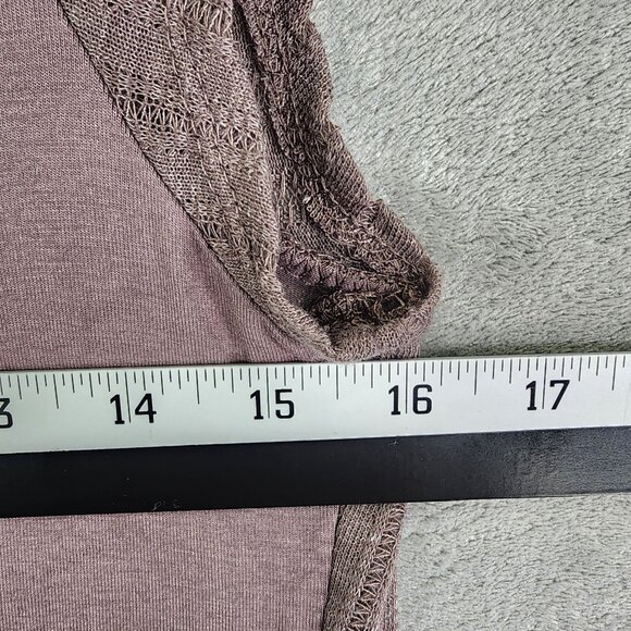 Women's Anthropologie Mauve Sleeveless Open-Front Ribbed Knit Cardigan Vest S - Picture 10 of 12